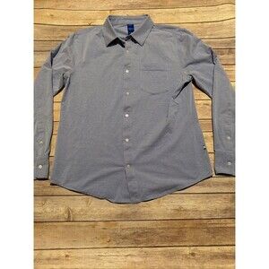 Kit and Ace Mens button up shirt soft light Blue casual fit size M logo office